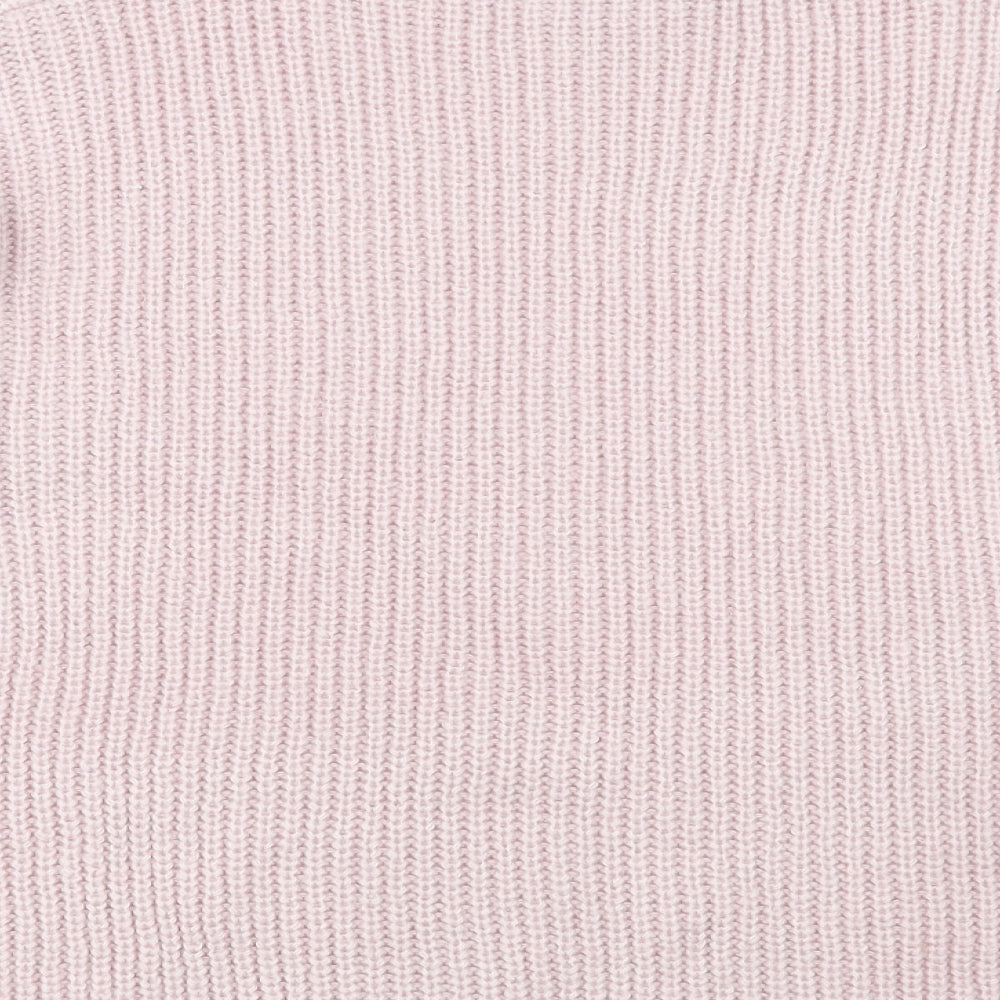 Red Herring Womens Pink High Neck Acrylic Pullover Jumper Size 18