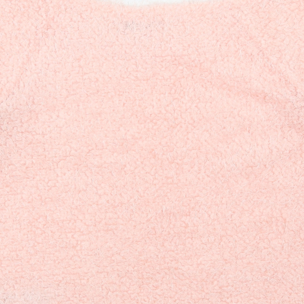Cameo Rose Womens Pink Round Neck Polyester Pullover Jumper Size 10