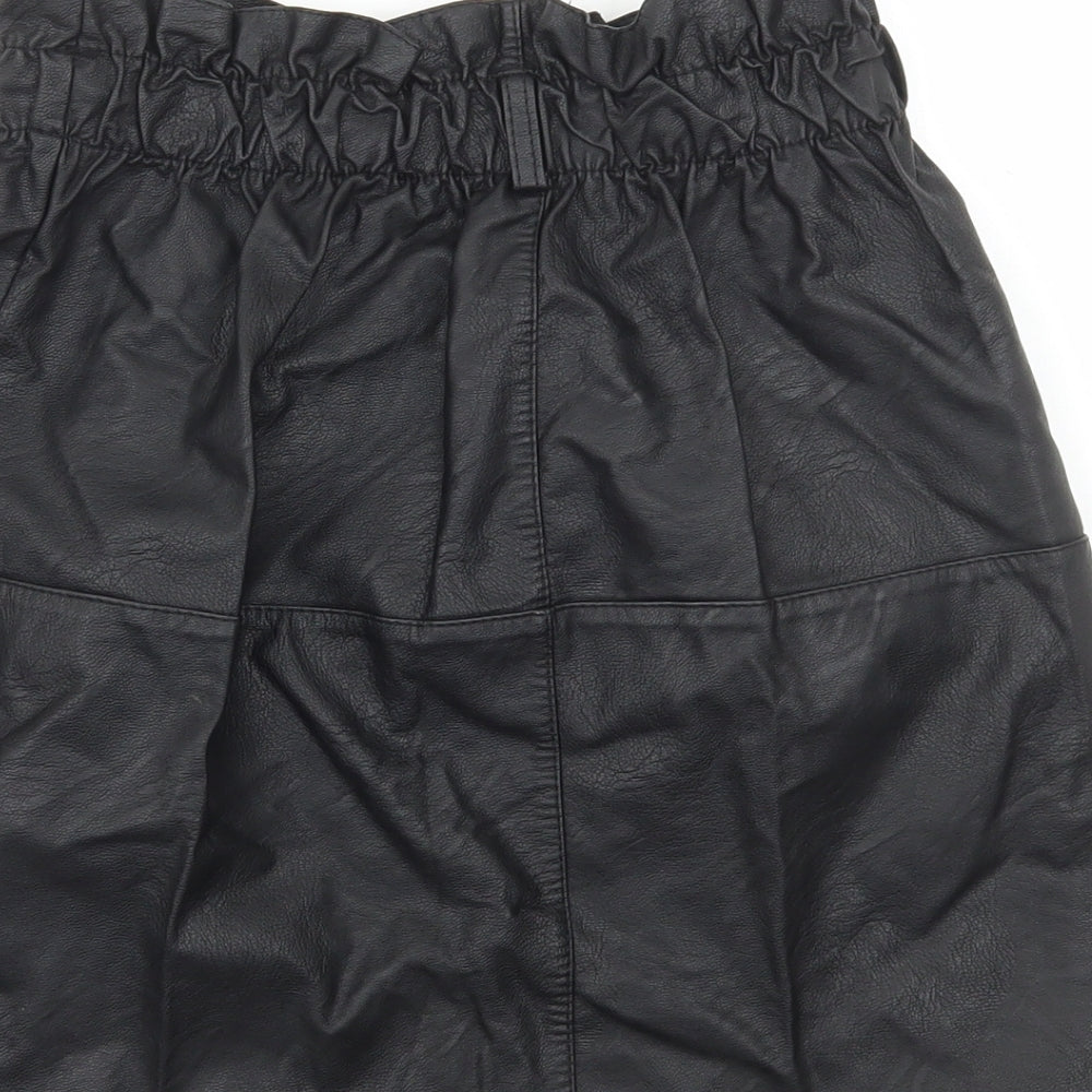 Preworn Womens Black Polyester A-Line Skirt Size M