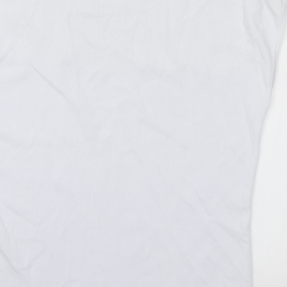 Al Paradise Womens White Round Neck Viscose Pullover Jumper Size M