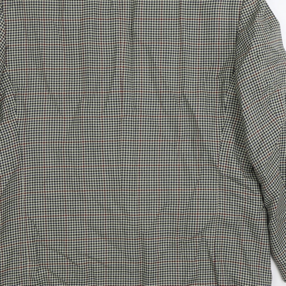 C&A Mens Multicoloured Check Wool Jacket Suit Jacket Size 44