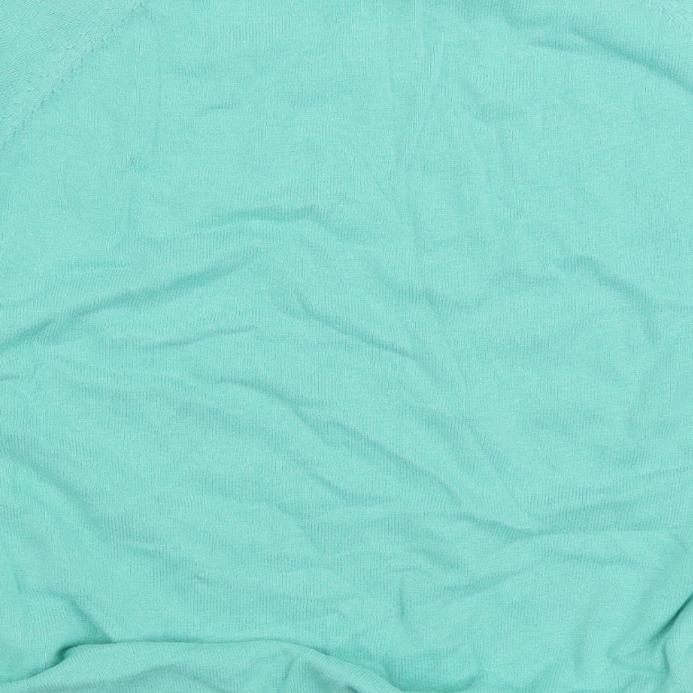 Damart Womens Green Round Neck Cotton Pullover Jumper Size M