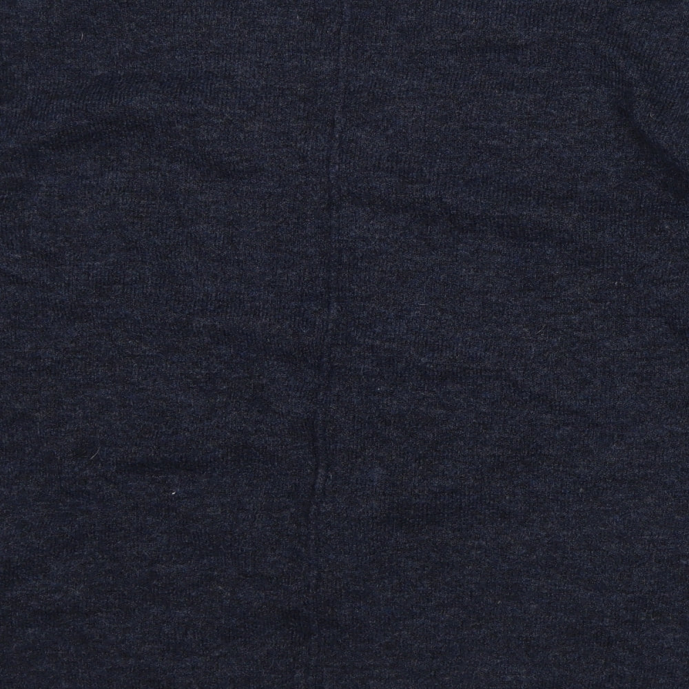 H&M Mens Blue V-Neck Acrylic Pullover Jumper Size S