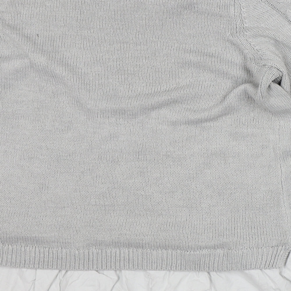 LTS Womens Grey Round Neck Acrylic Pullover Jumper Size 14
