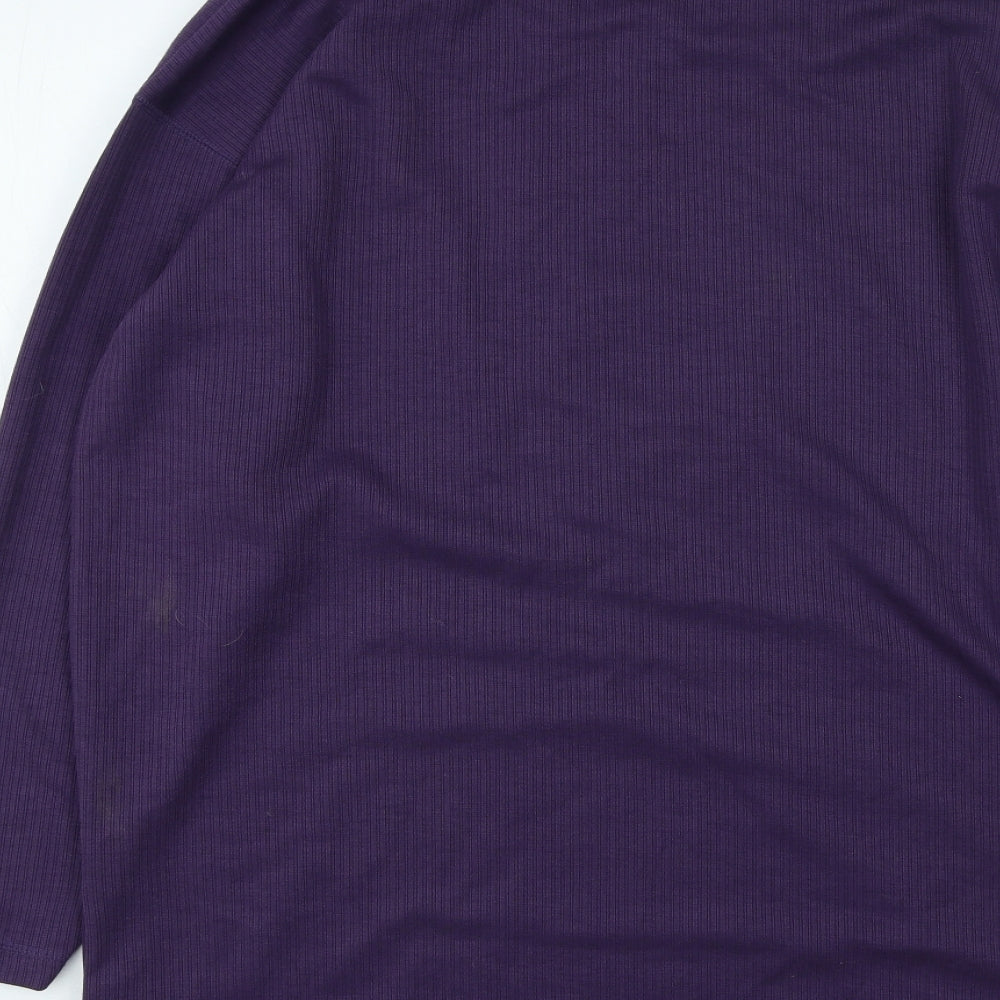 South Lodge Womens Purple Round Neck Polyester Pullover Jumper Size M