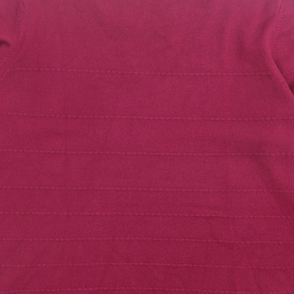 Marks & Spencer Womens Purple Crew Neck Acrylic Pullover Jumper Size 18