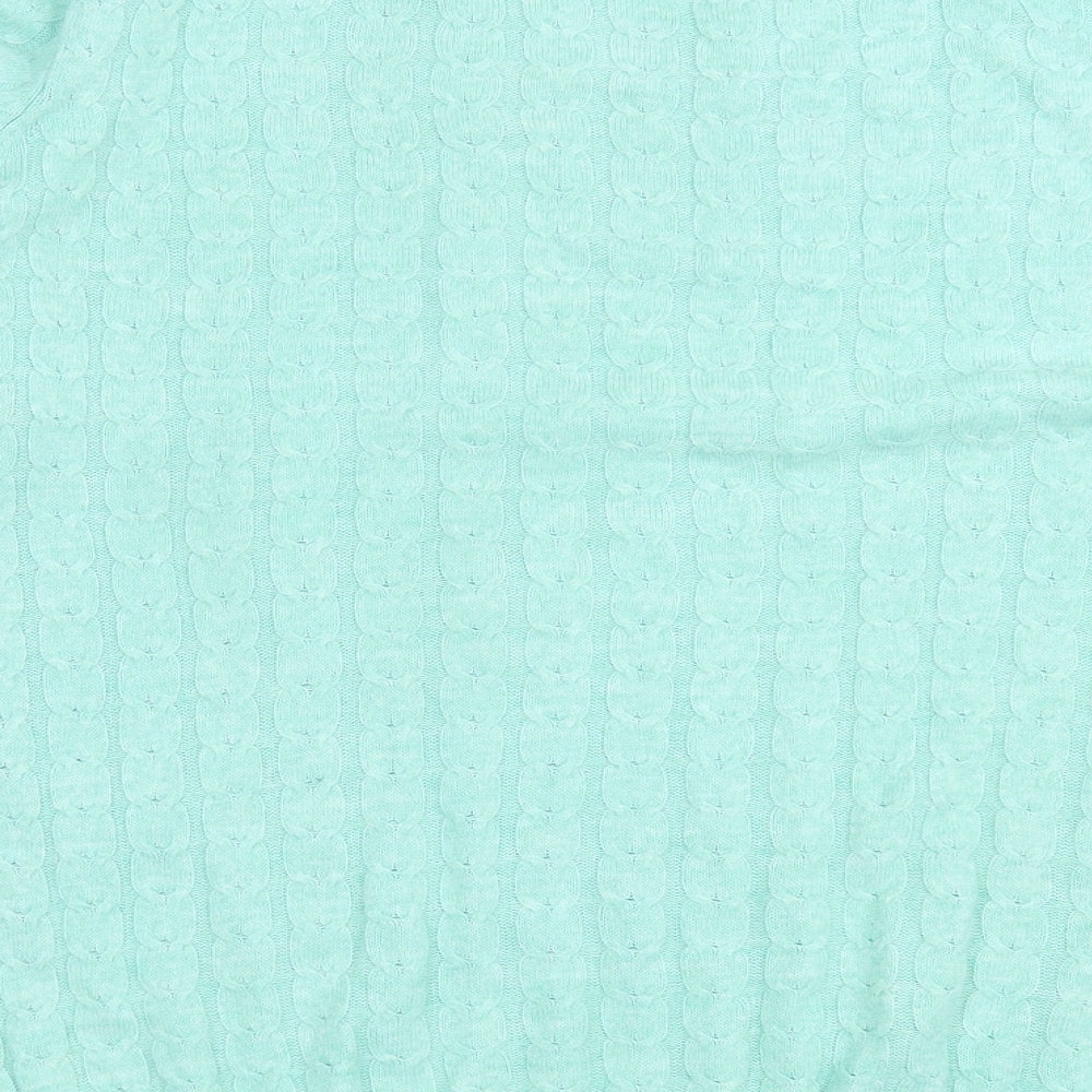 YU Womens Green Crew Neck Acrylic Pullover Jumper Size 14