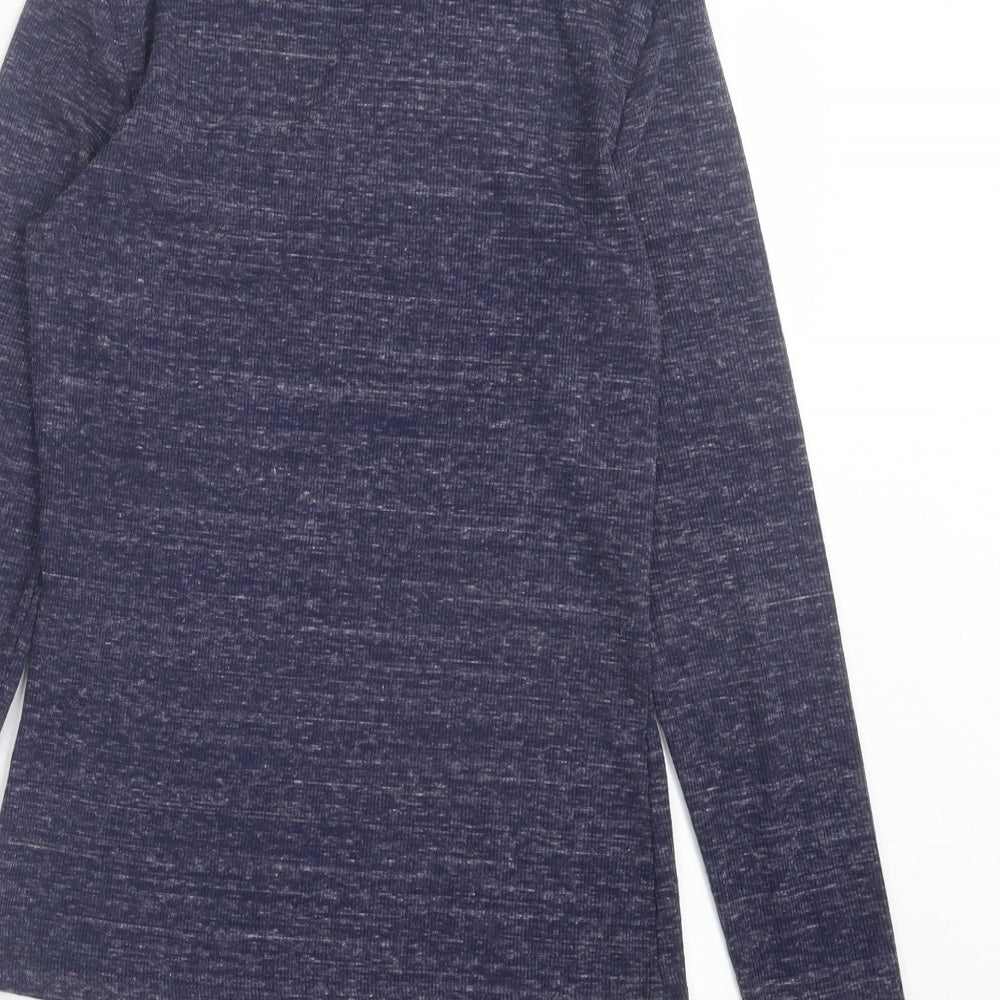 Noisy may Womens Purple Polyester Basic T-Shirt Size XS Roll Neck