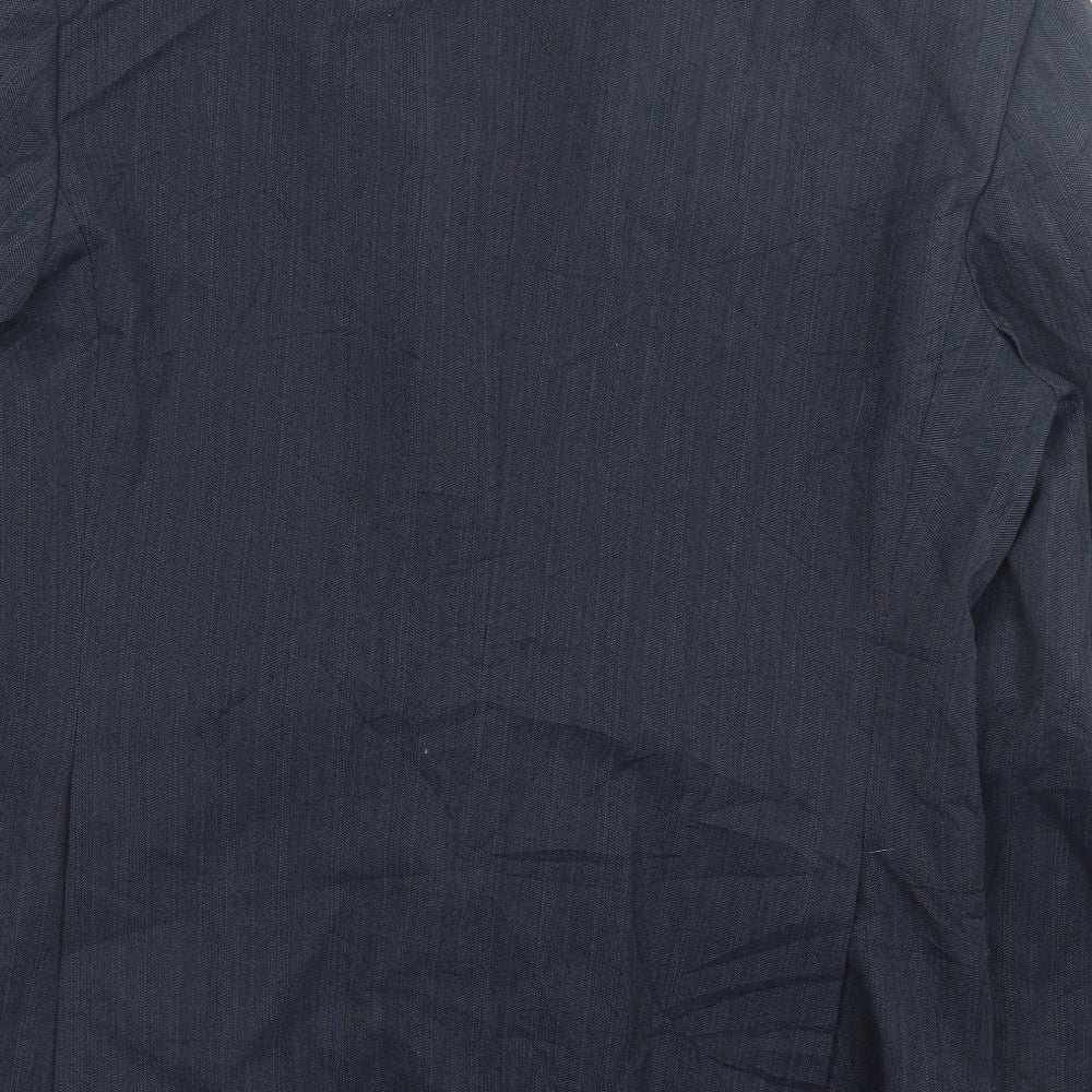Preworn Mens Blue Striped Wool Jacket Suit Jacket Size 42