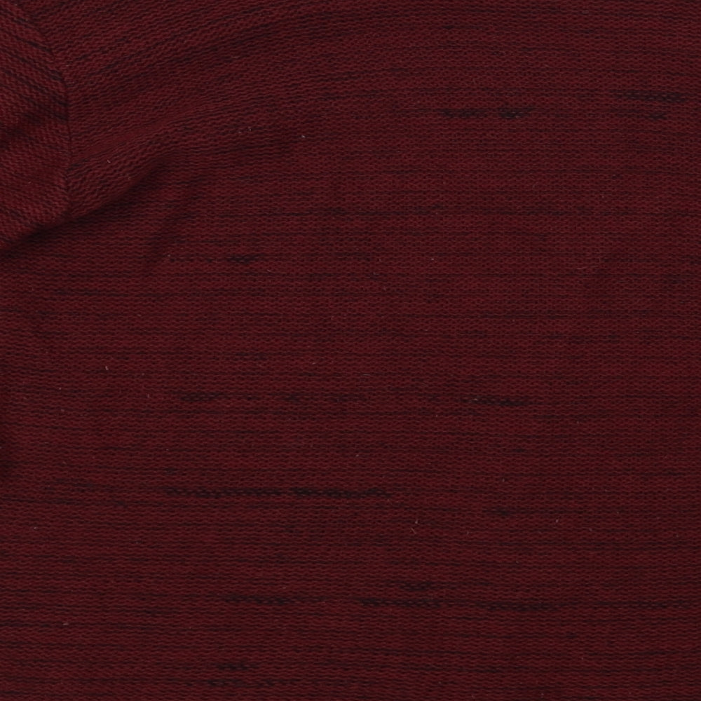 Mia Moda Womens Red Boat Neck Acrylic Pullover Jumper Size M - Heart