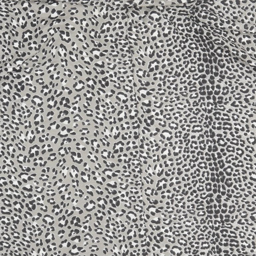 Preworn Womens Grey Roll Neck Animal Print Cotton Pullover Jumper Size 16 - Leopard Print