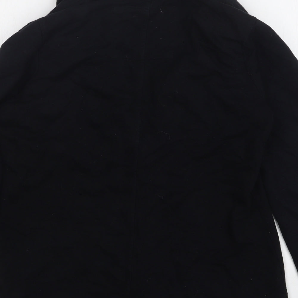 Denim & Co. Womens Black Cotton Jacket Blazer Size 10