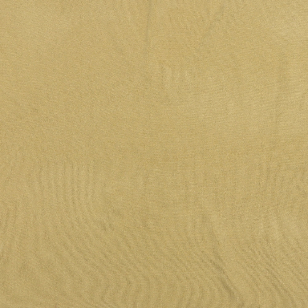 ANNE WEYBURN Womens Beige V-Neck Acrylic Pullover Jumper Size 18