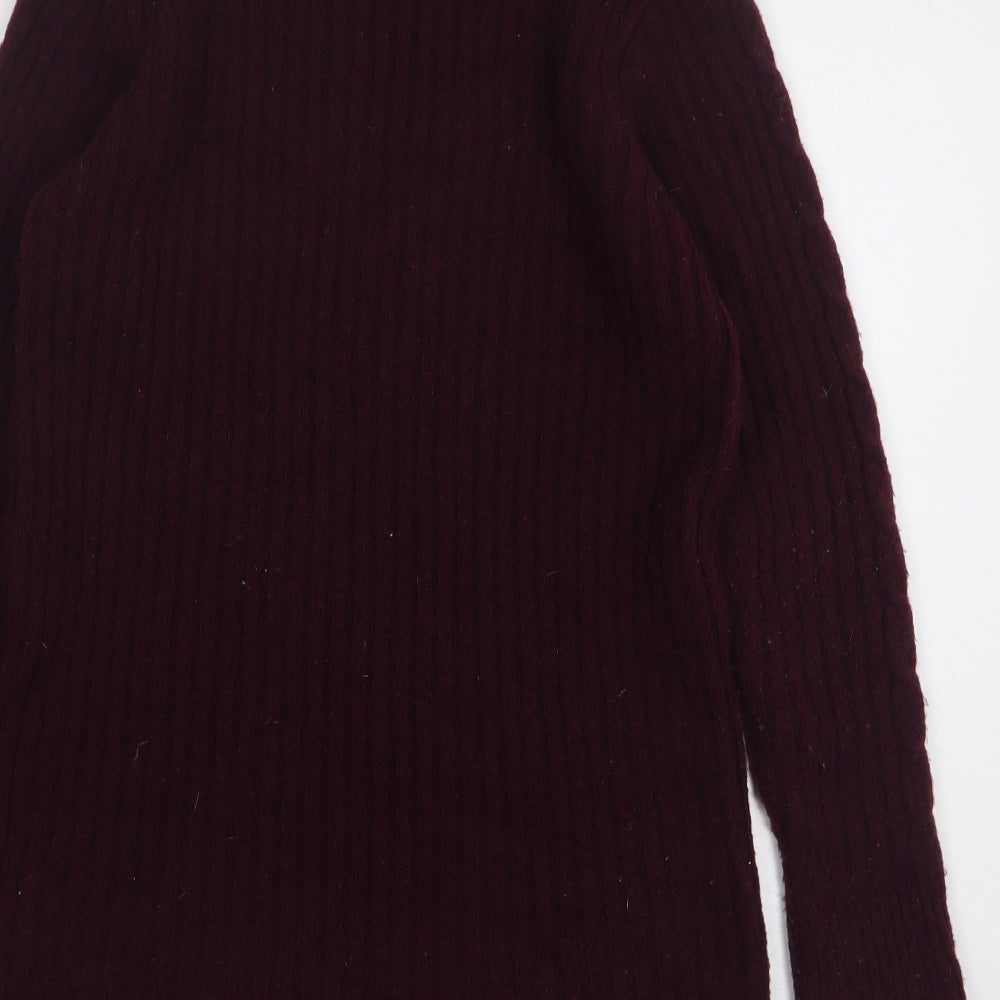 Dunnes Stores Womens Purple High Neck Acrylic Pullover Jumper Size 8