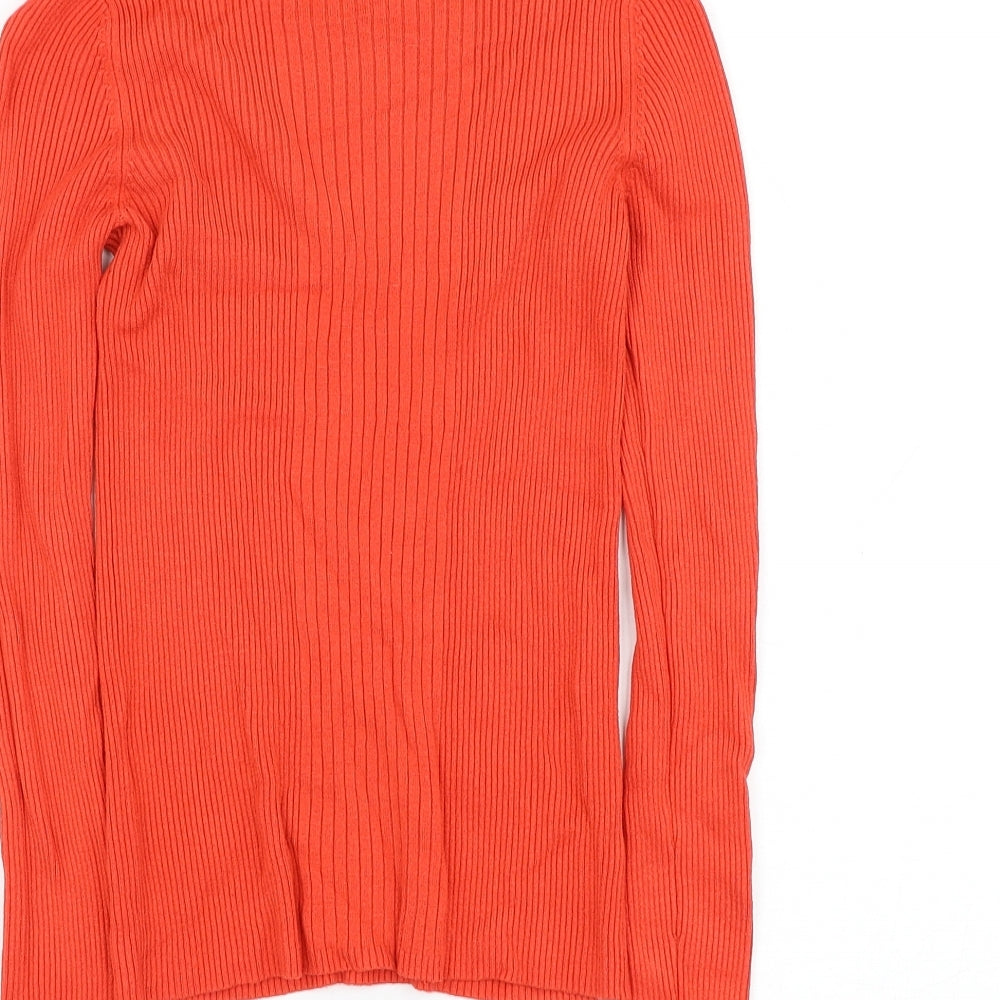 Marks & Spencer Womens Red Mock Neck Polyester Pullover Jumper Size S