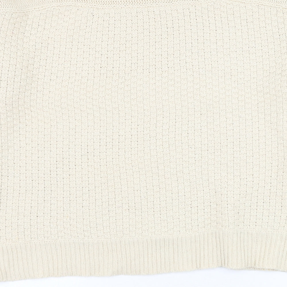 Yumi Womens Beige Round Neck Polyester Pullover Jumper Size XL