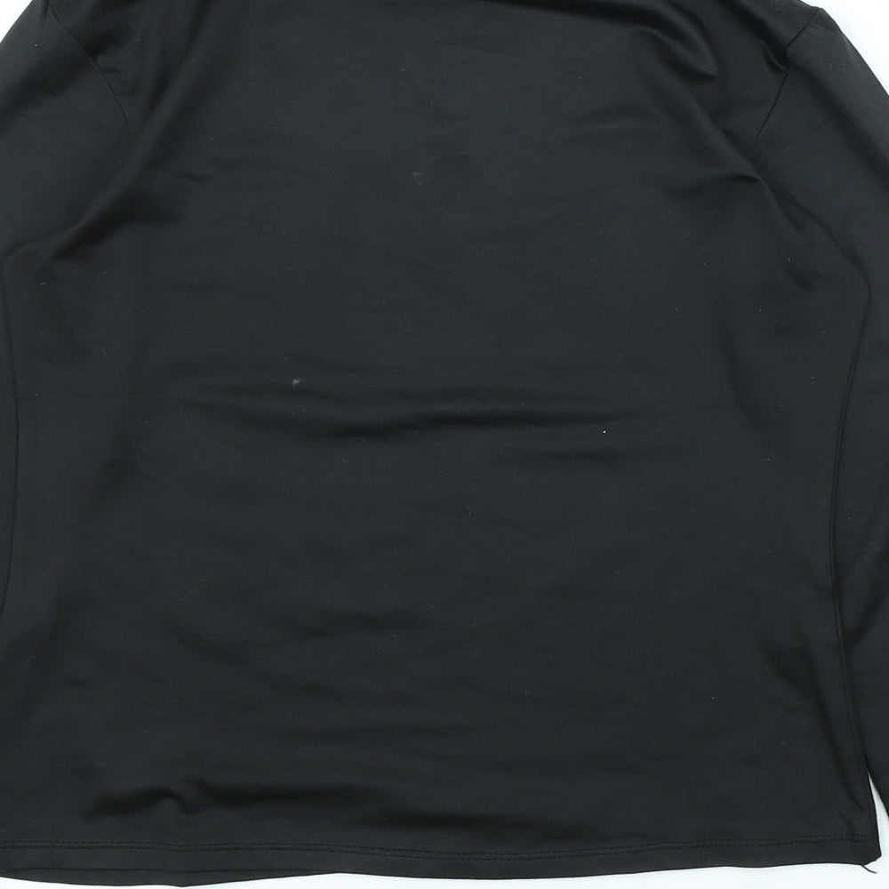 Grazia Womens Black Polyamide Basic T-Shirt Size S High Neck
