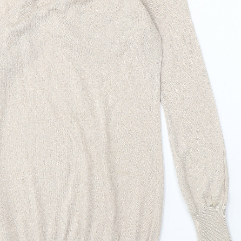 Divided by H&M Womens Beige Round Neck Acrylic Pullover Jumper Size 10