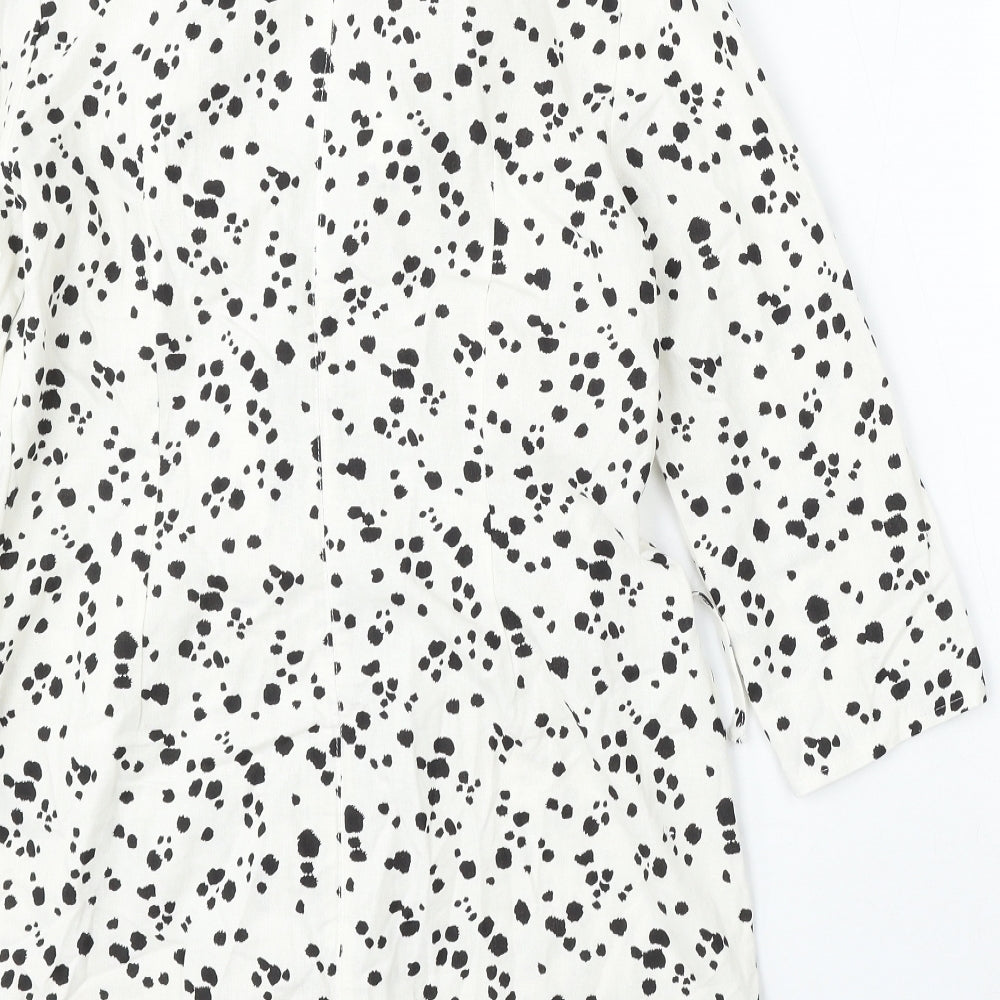 ASOS Womens White Animal Print Jacket Coat Size 12