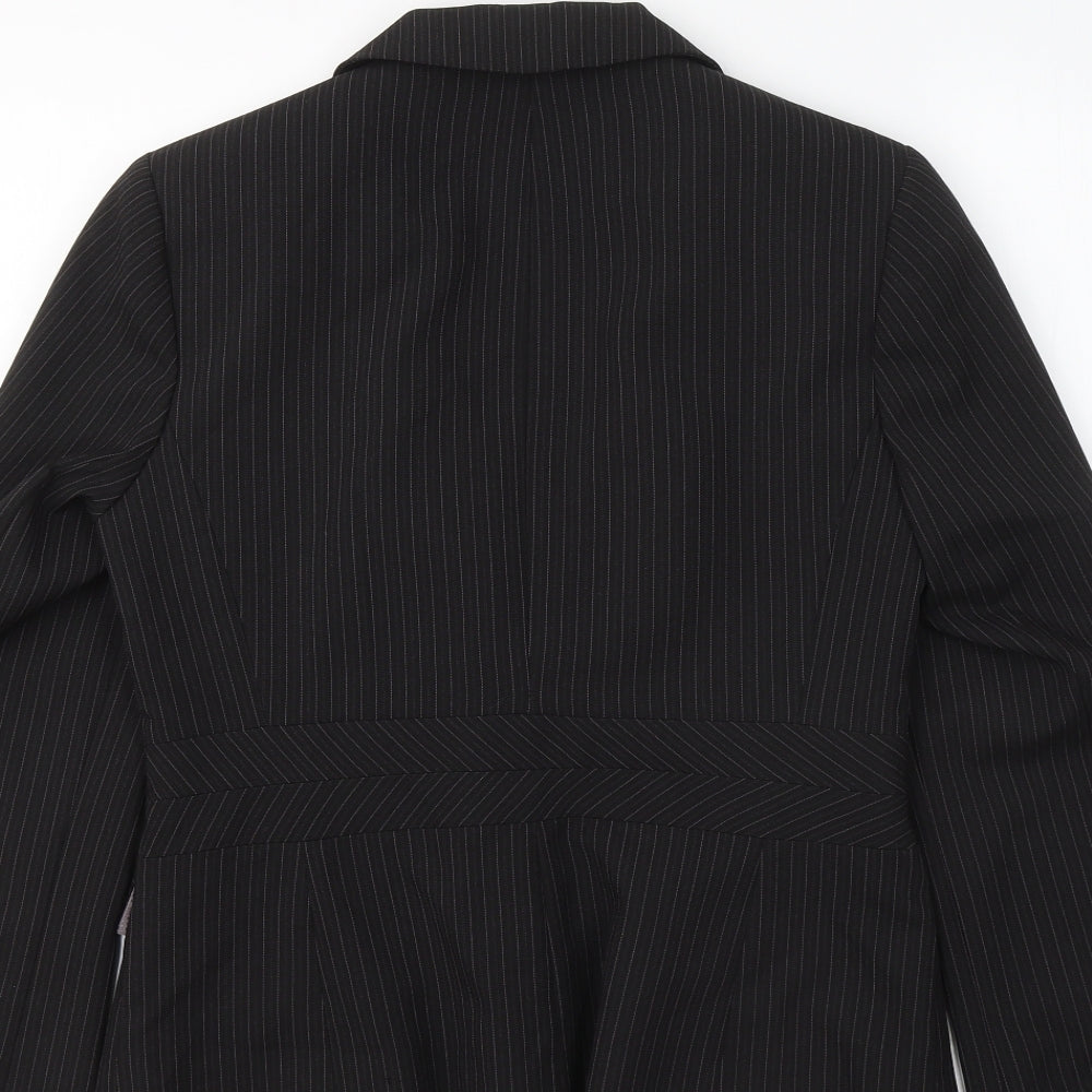 George Womens Black Striped Jacket Blazer Size 10 Button