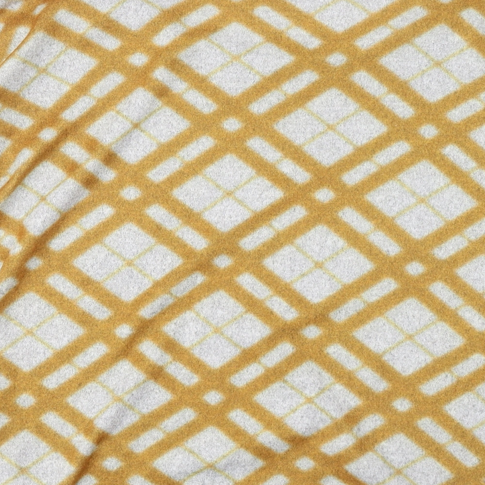Papaya Womens Yellow Round Neck Geometric Polyester Pullover Jumper Size 18