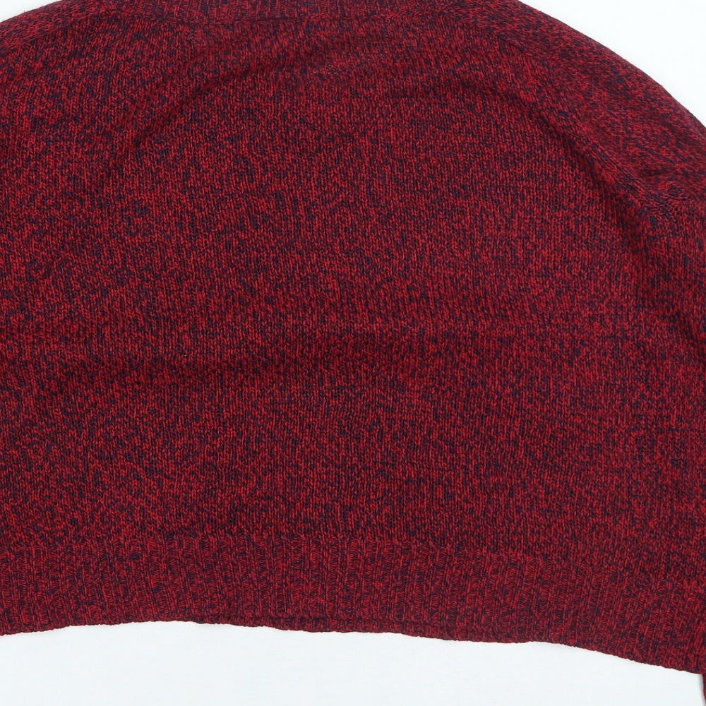 H&M Womens Red Round Neck Acrylic Pullover Jumper Size S
