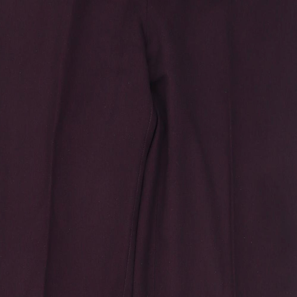 EWM Womens Purple Polyester Trousers Size 16 L29 in Regular Button