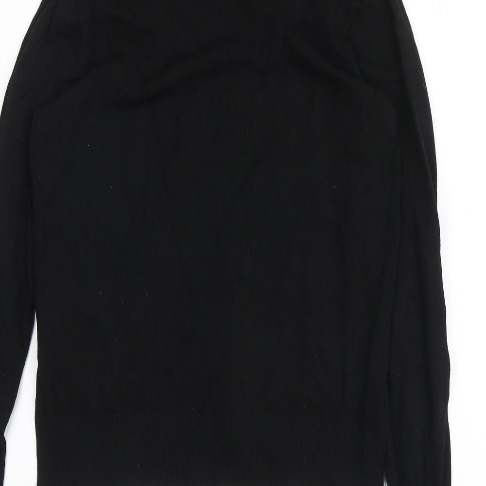 H&M Womens Black High Neck Viscose Pullover Jumper Size XS
