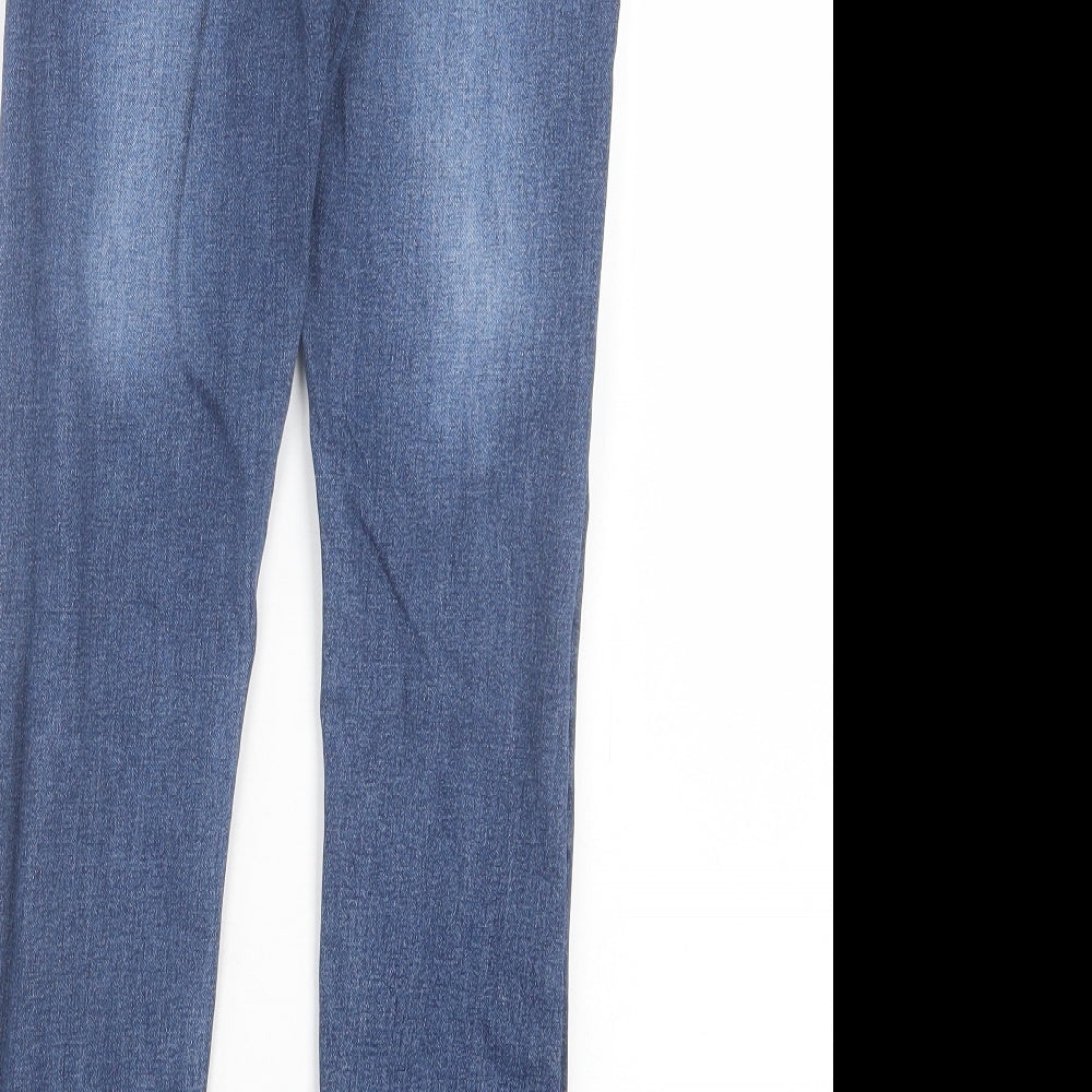 Ze Enzo Womens Blue Cotton Straight Jeans Size 26 L25 in Regular Button