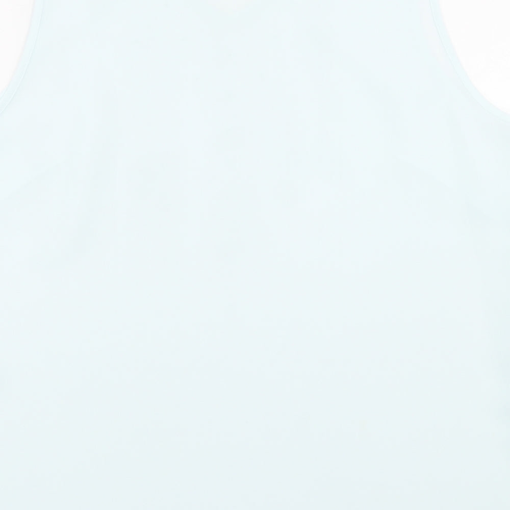 ELVI Womens Blue Polyester Basic Tank Size 18 V-Neck