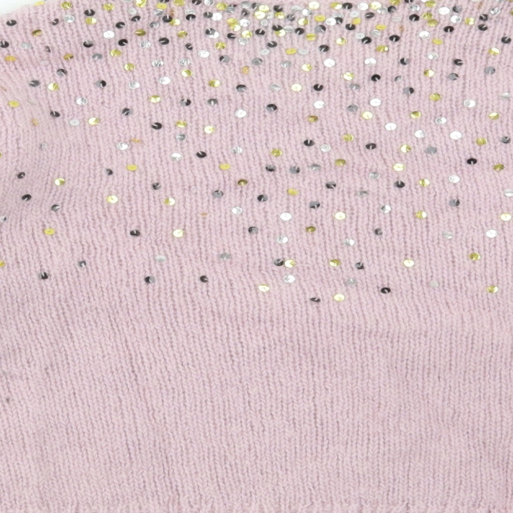 Part Two Womens Pink Scoop Neck Polyamide Pullover Jumper Size XS