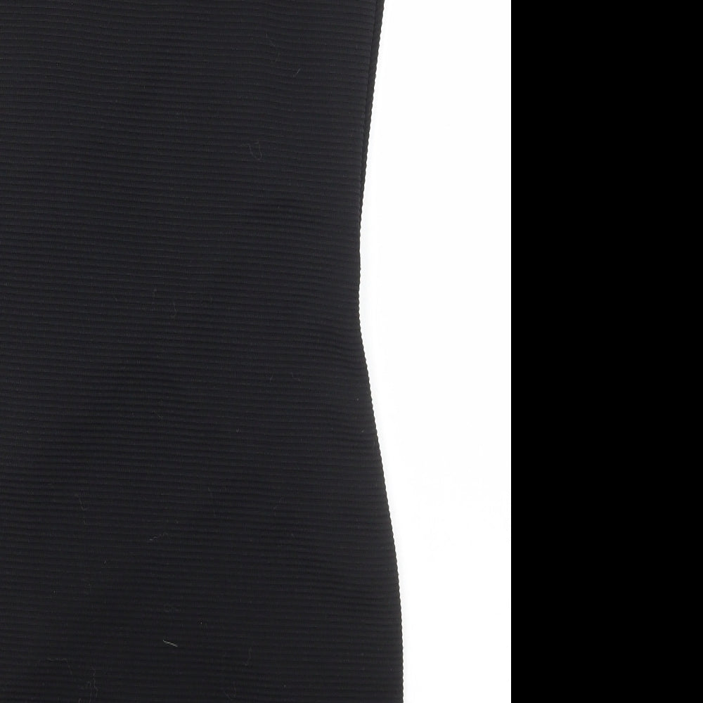Alwear Womens Black Polyester Bodycon Size 10 Scoop Neck Pullover