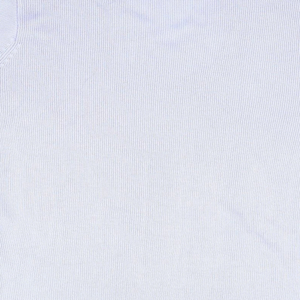 Preworn Womens Purple V-Neck Polyester Pullover Jumper Size S