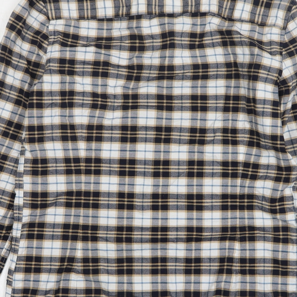 NEXT Mens Multicoloured Plaid Cotton Button-Up Size S Collared Button