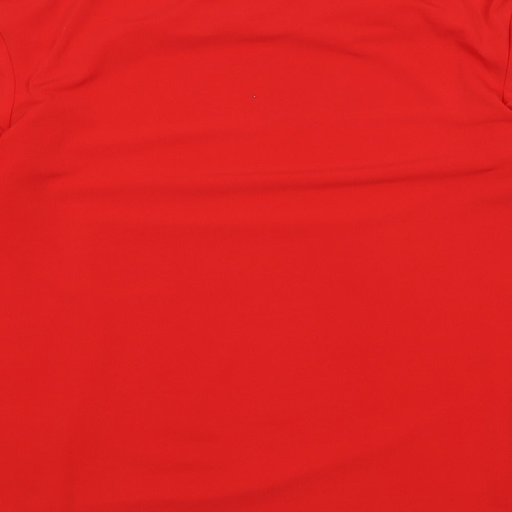 Carmen Womens Red Polyester Basic T-Shirt Size L Scoop Neck