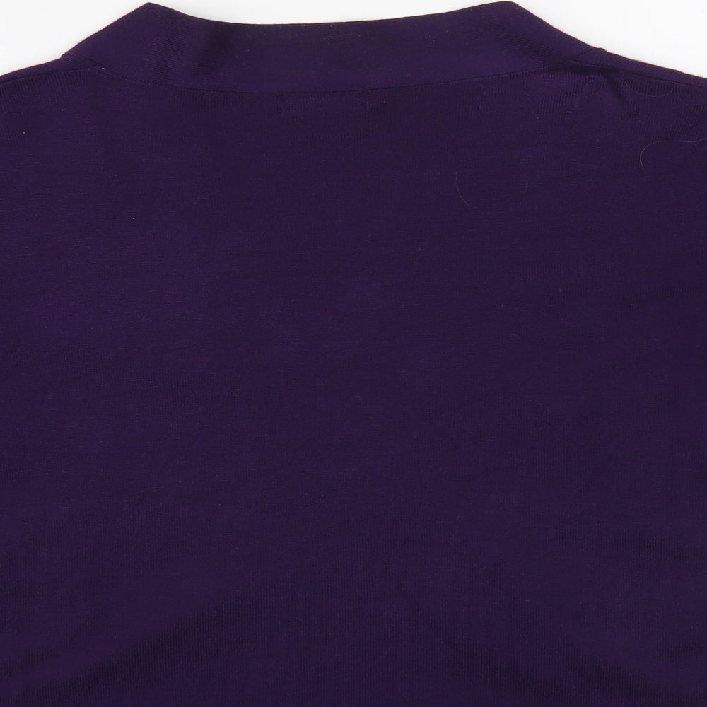 Image Womens Purple V-Neck Viscose Cardigan Jumper Size XL