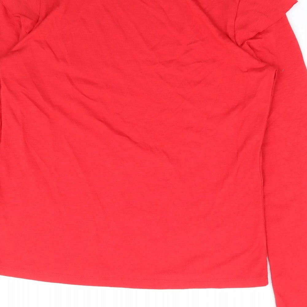 Matalan Girls Red Polyester Basic T-Shirt Size 12 Years Round Neck Pullover