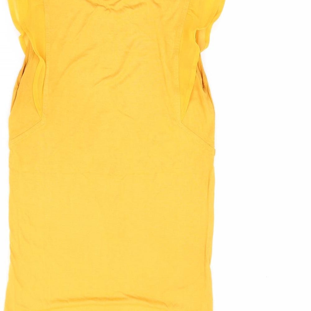 Oasis Womens Yellow Viscose Basic Tank Size XS Round Neck