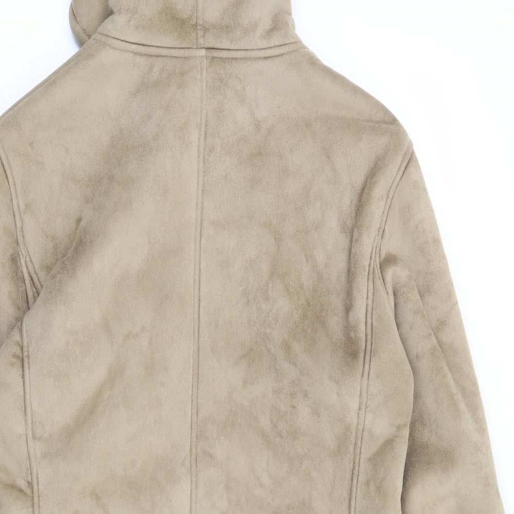 Classics first Avenue Womens Beige Jacket Coat Size S Zip - Fur Lined