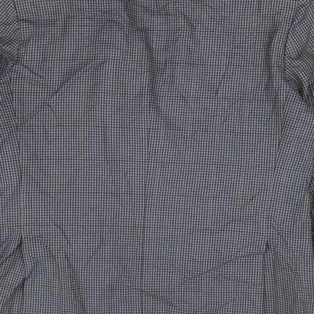 Marks & Spencer Mens Blue Check Wool Jacket Suit Jacket Size 42