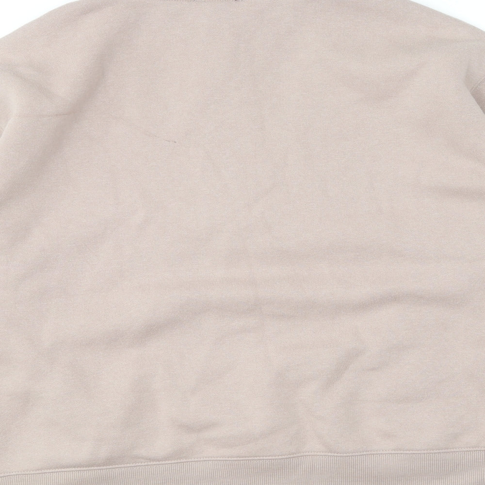 New Look Womens Pink Cotton Pullover Sweatshirt Size S Zip