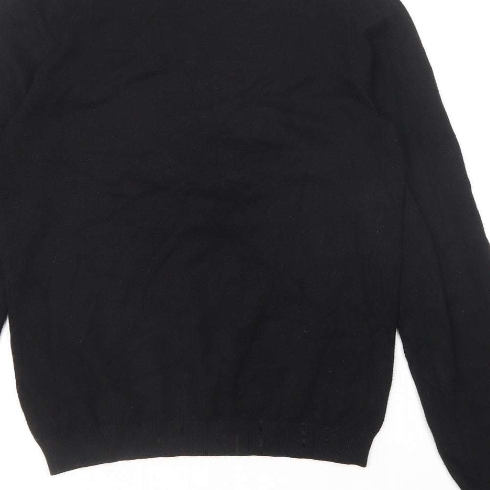 H&M Womens Black Round Neck Viscose Pullover Jumper Size S