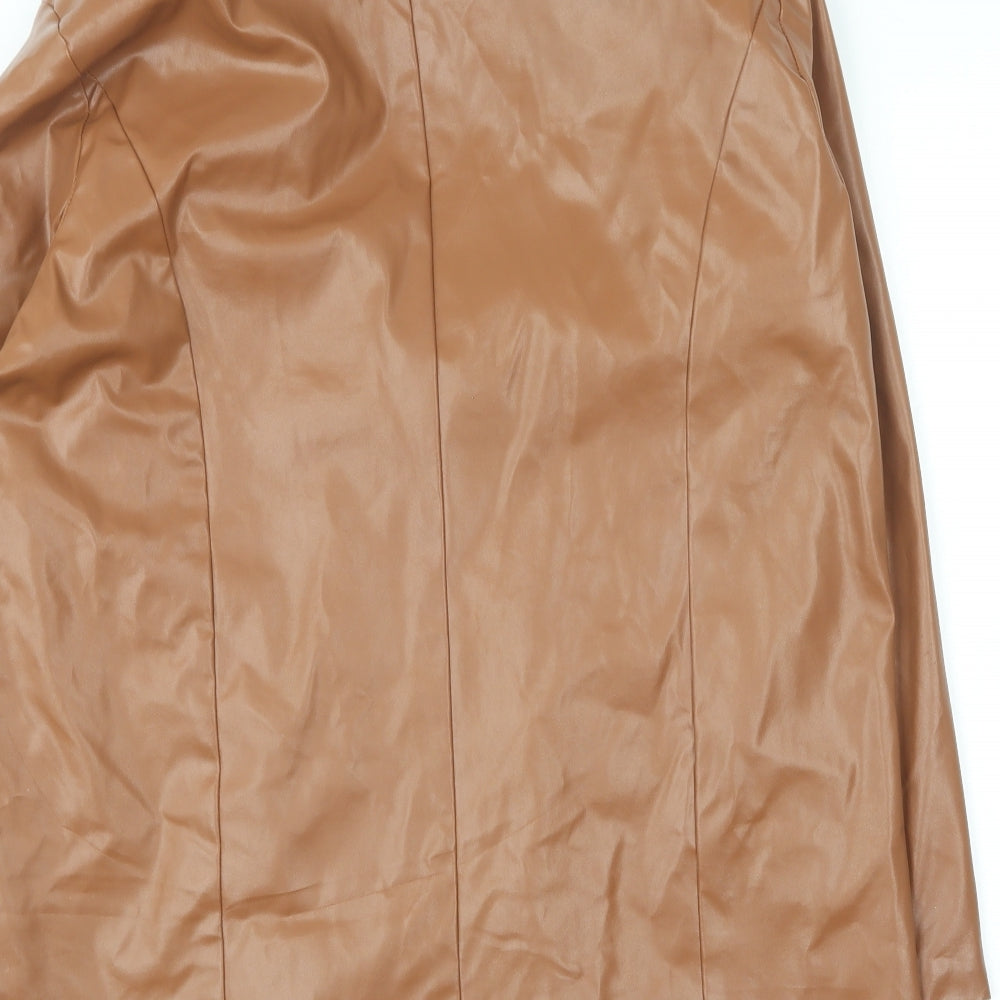 PRETTYLITTLETHING Womens Brown Jacket Size XS Button