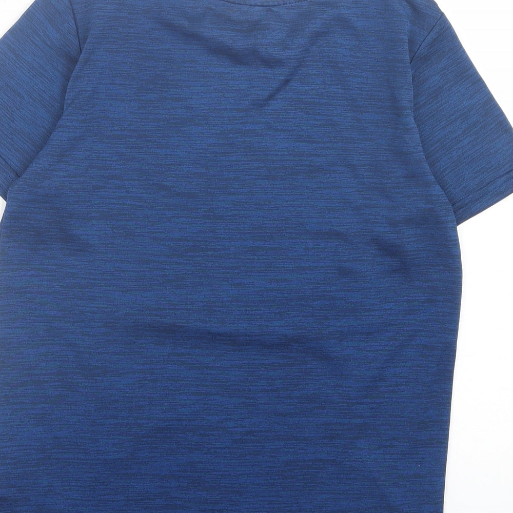 Dunnes Stores Boys Blue Polyester Basic T-Shirt Size 7-8 Years Crew Neck Pullover