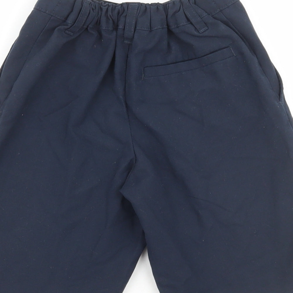Marks & Spencer Boys Blue Polyester Bermuda Shorts Size 6-7 Years Regular Hook & Loop - School Wear