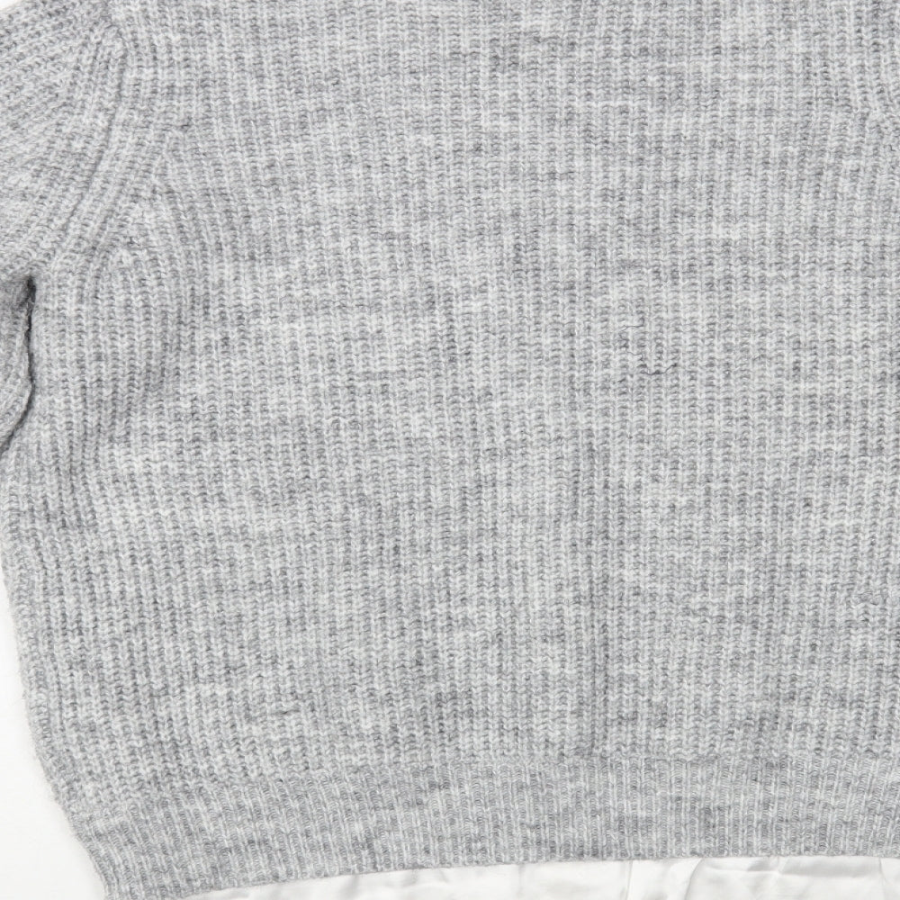 NEXT Womens Grey Crew Neck Polyester Pullover Jumper Size S