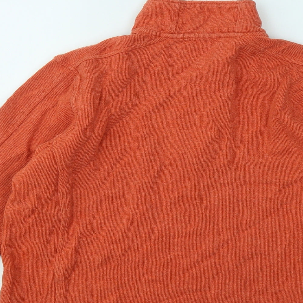 Orvis Womens Orange High Neck Cotton Pullover Jumper Size S