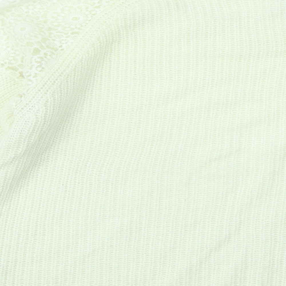 Dorothy Perkins Womens Ivory Round Neck Floral Acrylic Pullover Jumper Size 12