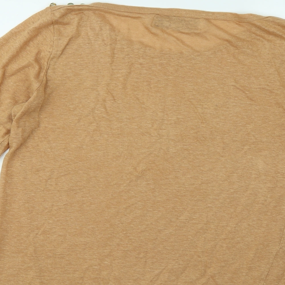 Zara Womens Beige Round Neck Acrylic Pullover Jumper Size L