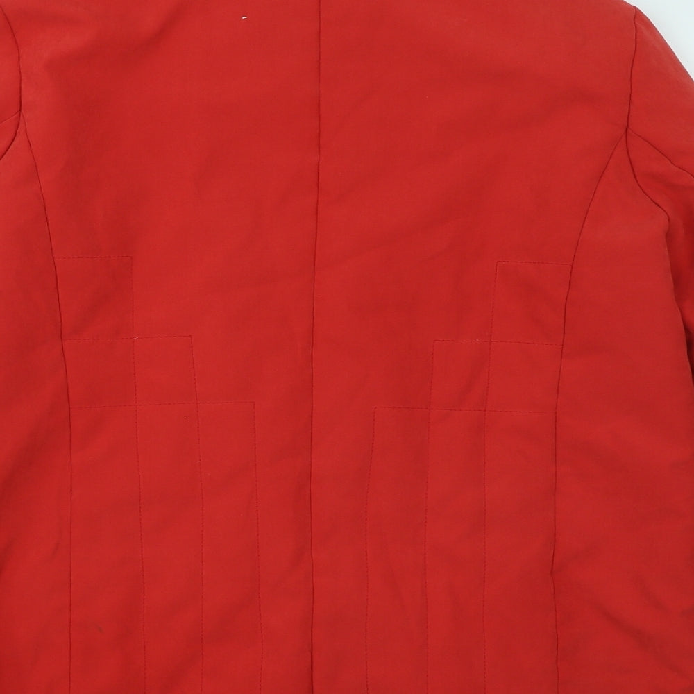EWM Womens Red Jacket Coat Size 12 Zip